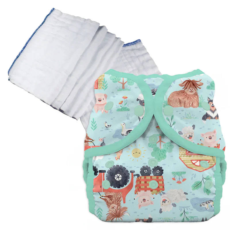 Bleached Prefold Trial Package with Thirsties Duo Covers - Image 36