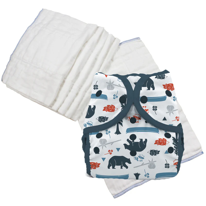 Bleached Prefold Trial Package with Thirsties Duo Covers - Image 6
