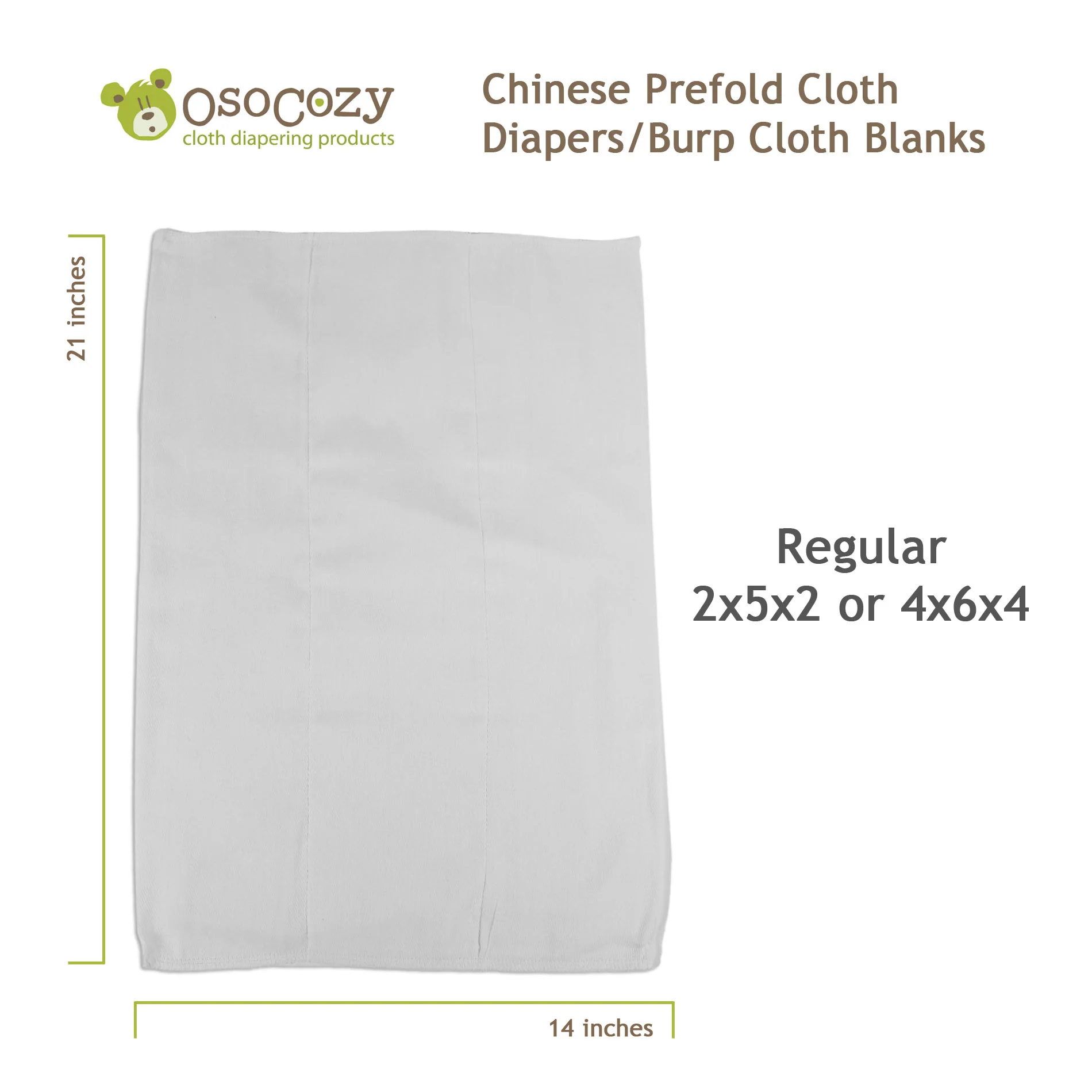 Chinese Prefold Cloth Diapers Bleached (dozen) - Closeout - Image 7