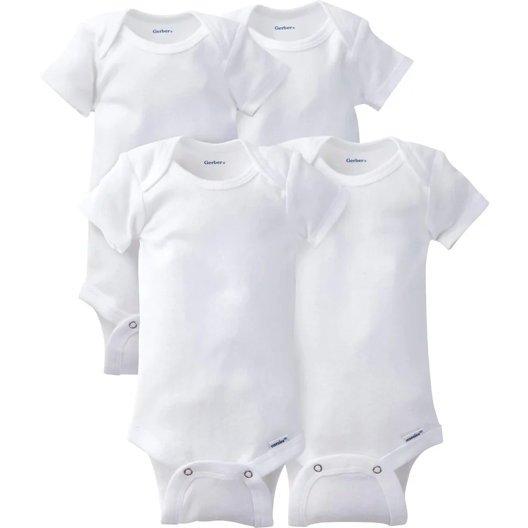 Gerber Short Sleeved Onesies  - White - Image 3