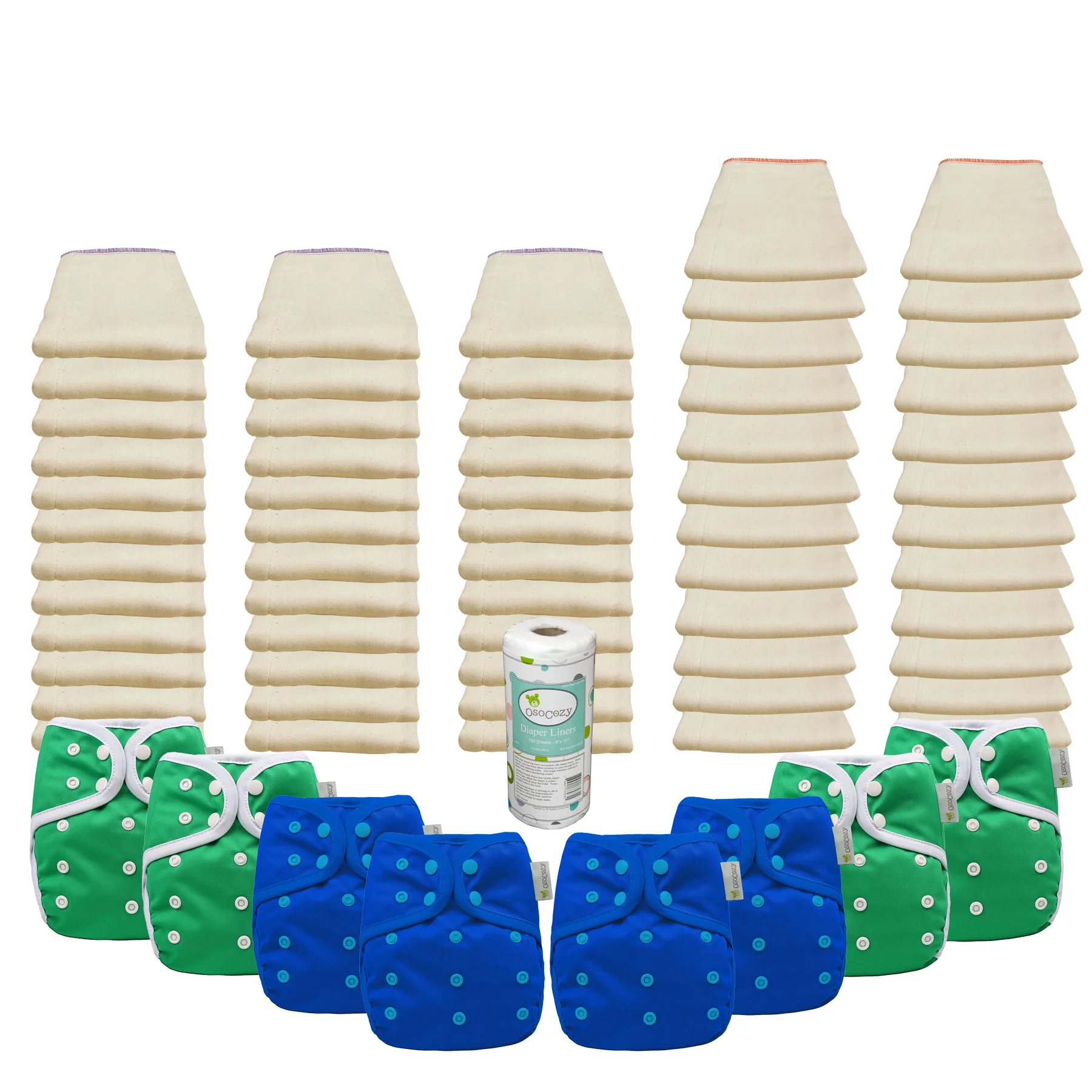 Better Fit Basic Prefold Diaper Packages with OsoCozy One Sized Covers - Image 3
