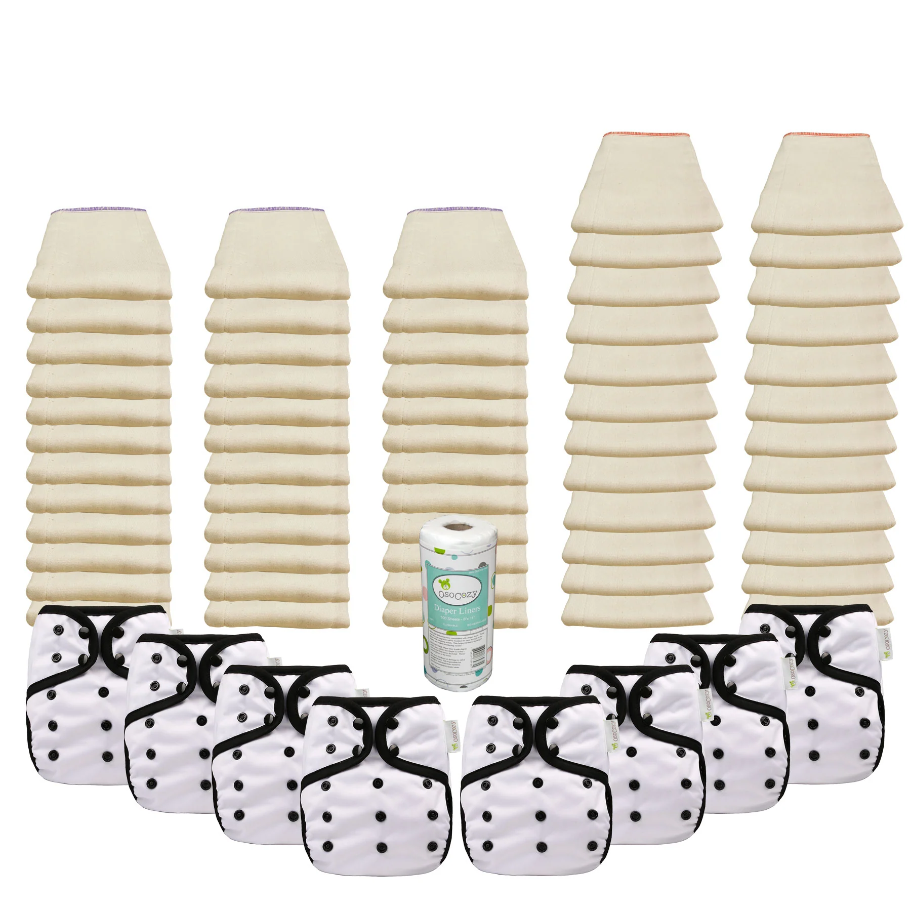 Better Fit Basic Prefold Diaper Packages with OsoCozy One Sized Covers - Image 4