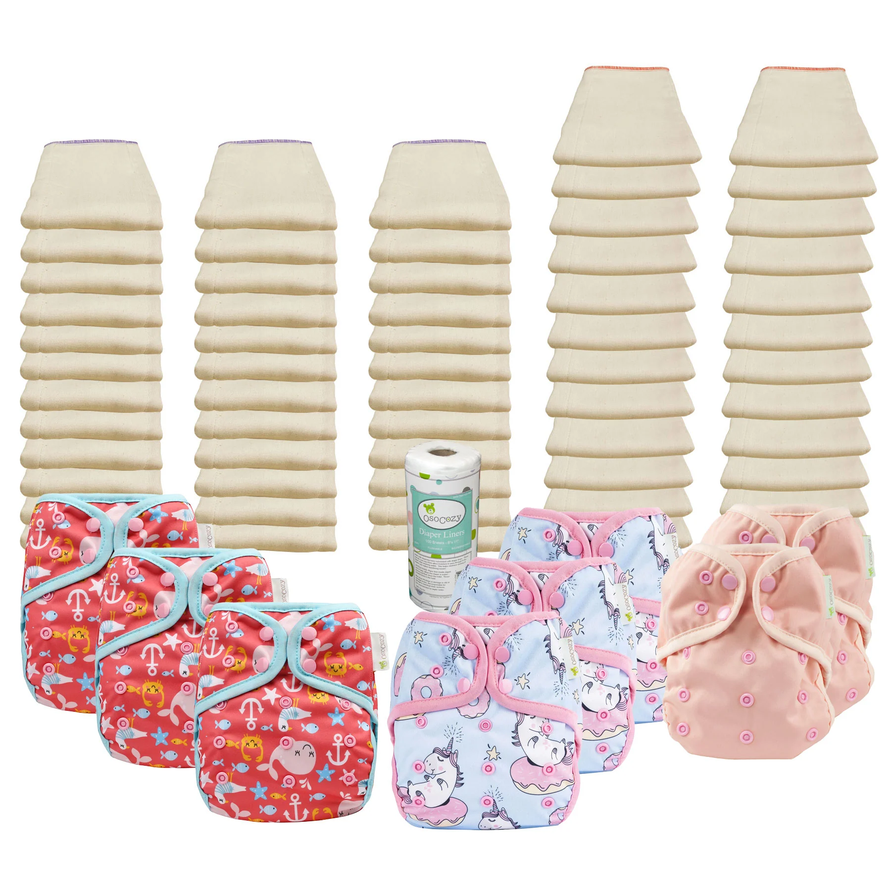 Better Fit Basic Prefold Diaper Packages with OsoCozy One Sized Covers - Image 5