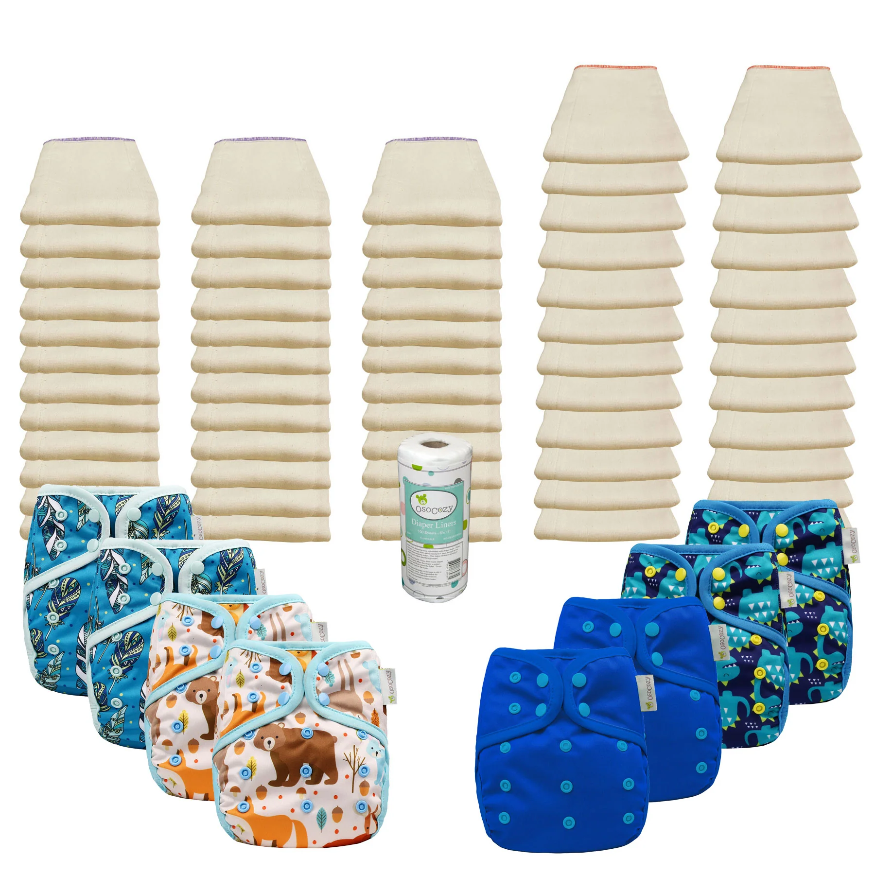 Better Fit Basic Prefold Diaper Packages with OsoCozy One Sized Covers - Image 6
