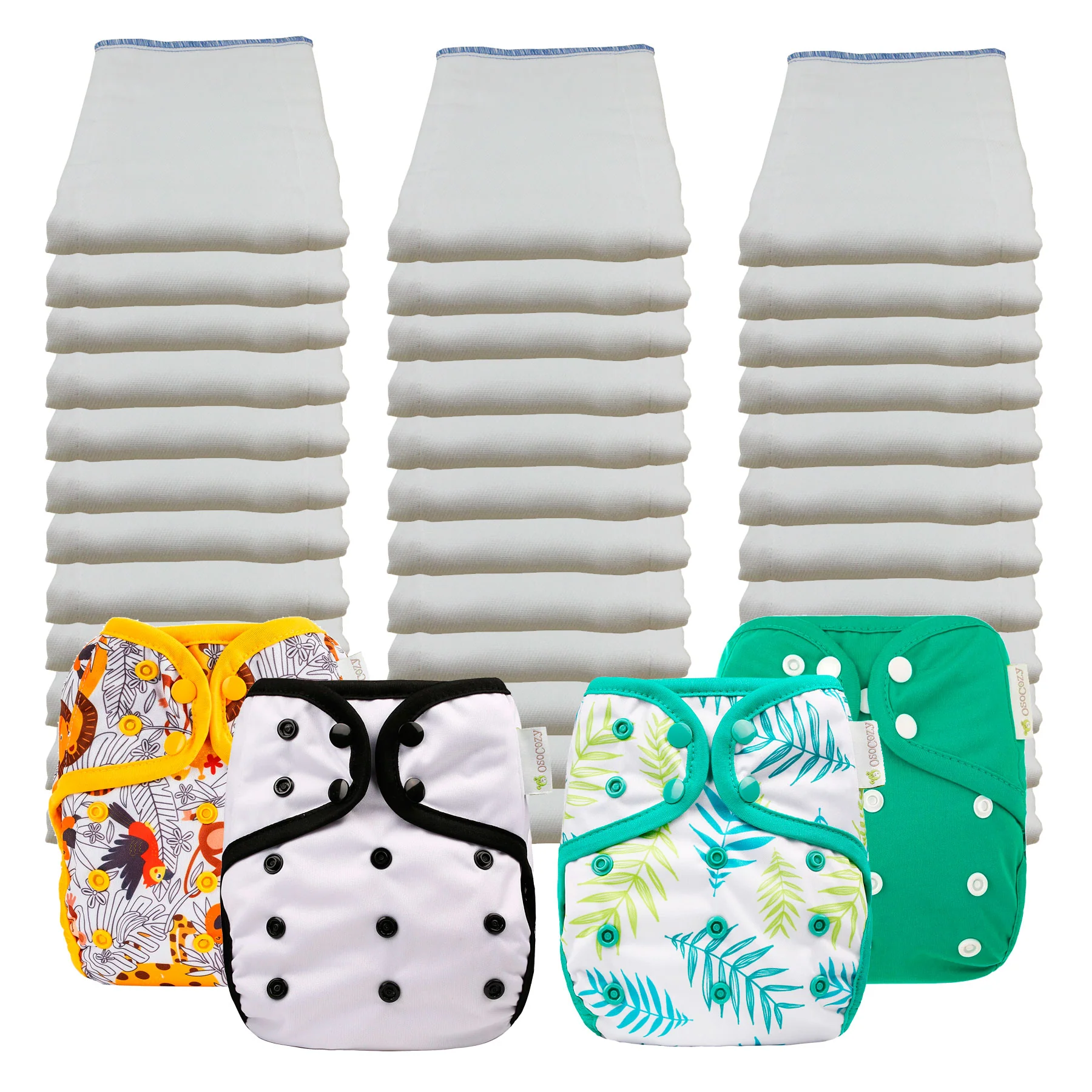 Bleached Economy Prefold Diaper Packages with OsoCozy One Sized Covers - Image 11