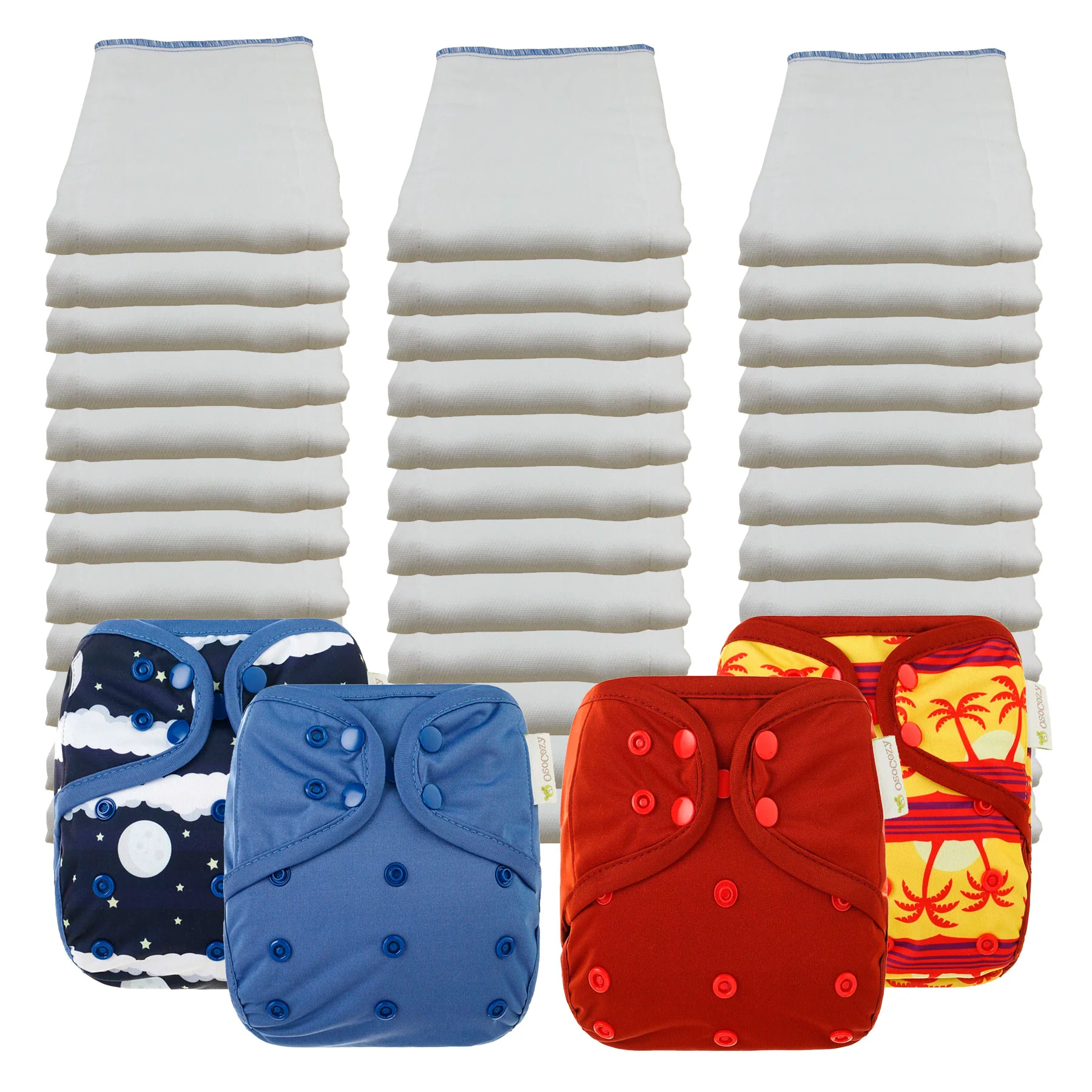Bleached Economy Prefold Diaper Packages with OsoCozy One Sized Covers - Image 12