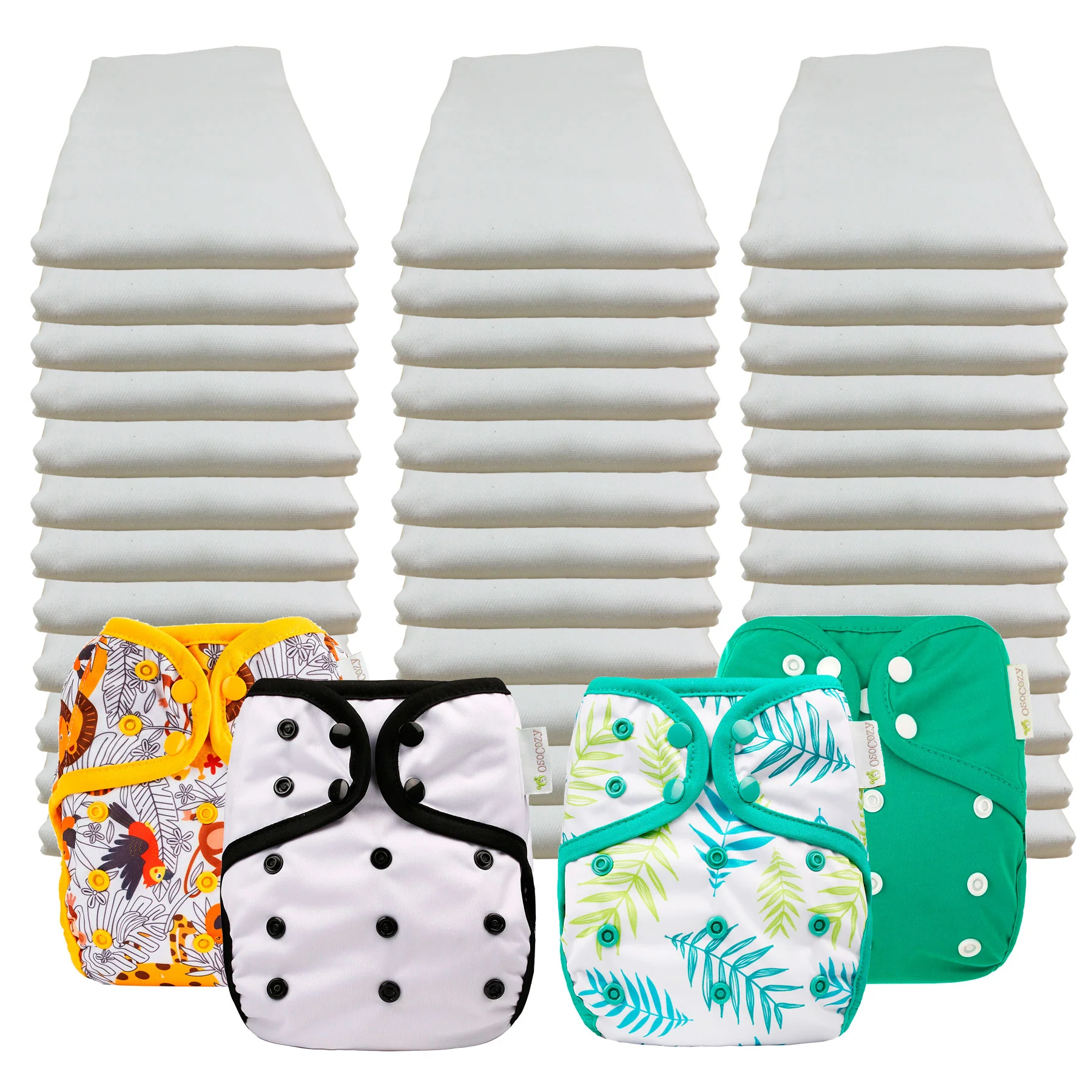 Bleached Economy Prefold Diaper Packages with OsoCozy One Sized Covers - Image 15