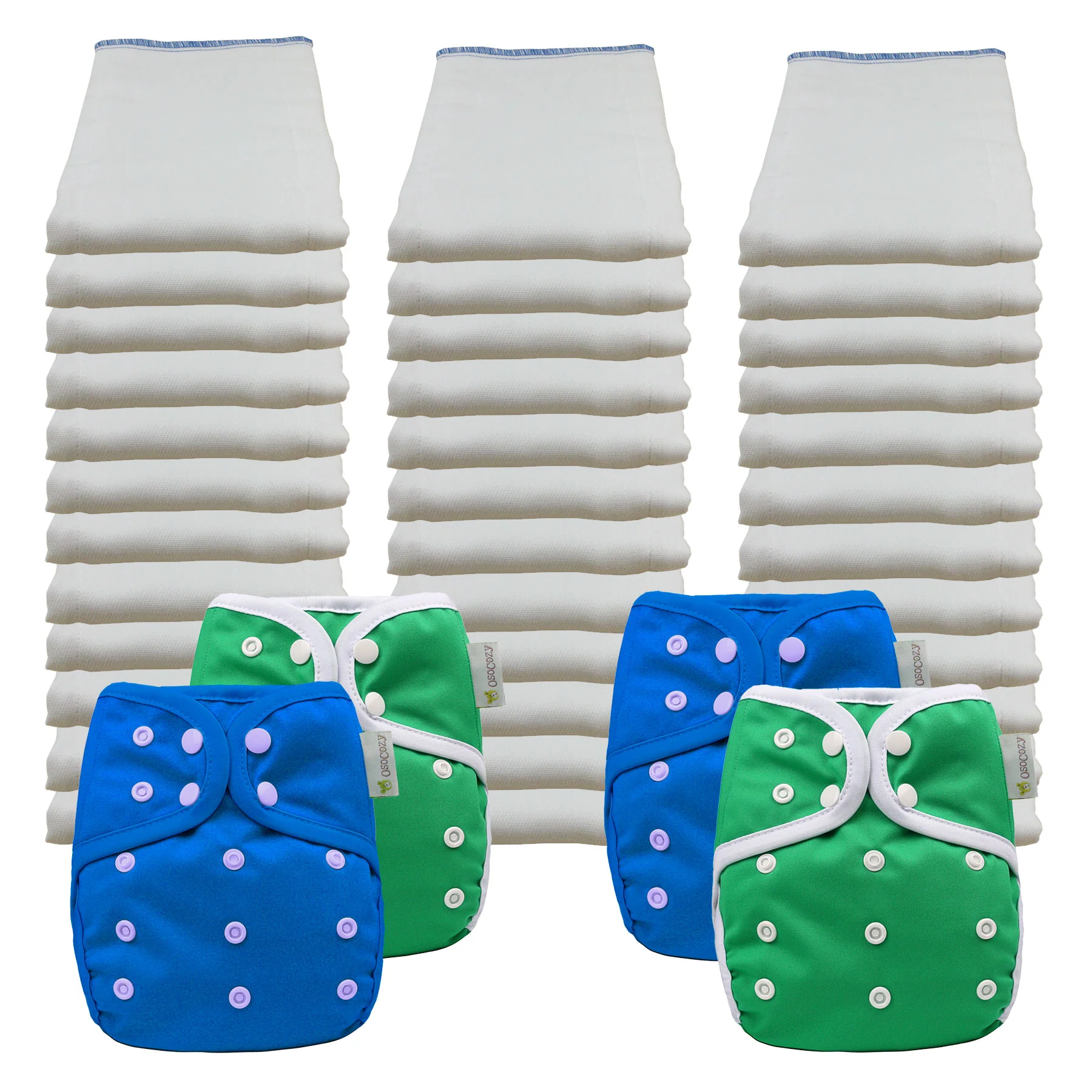 Bleached Economy Prefold Diaper Packages with OsoCozy One Sized Covers - Image 7