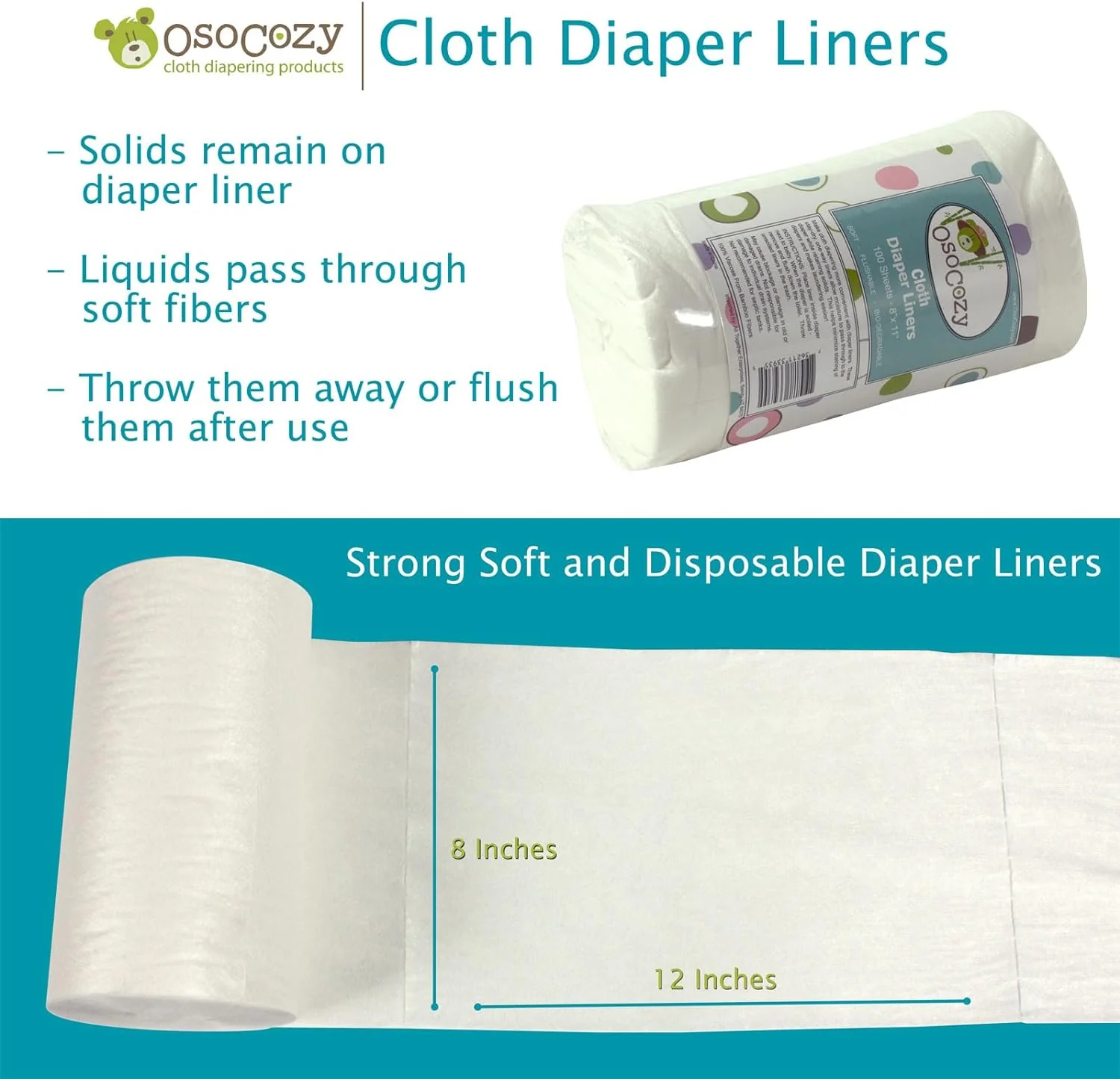OsoCozy Flushable Diaper Liners - 3 Pack - Image 4