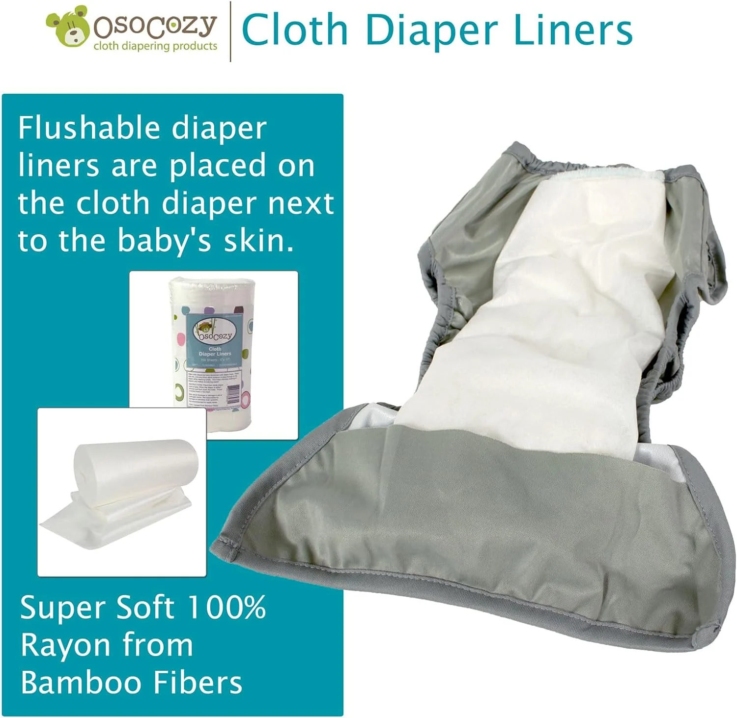 OsoCozy Flushable Diaper Liners - 3 Pack - Image 5
