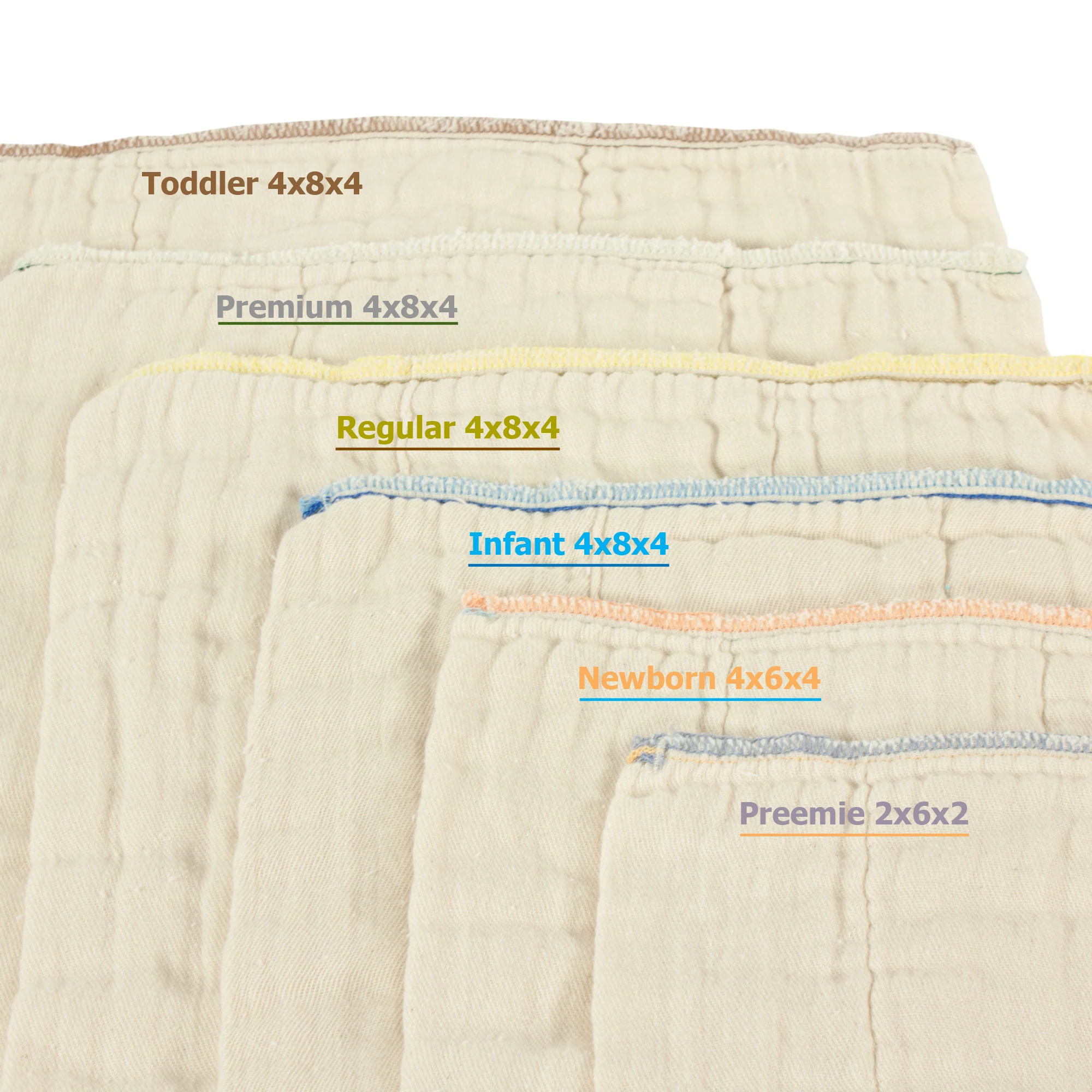 Osocozy Indian Cotton Prefold Cloth Diapers Unbleached Natural (dozen) - Image 8
