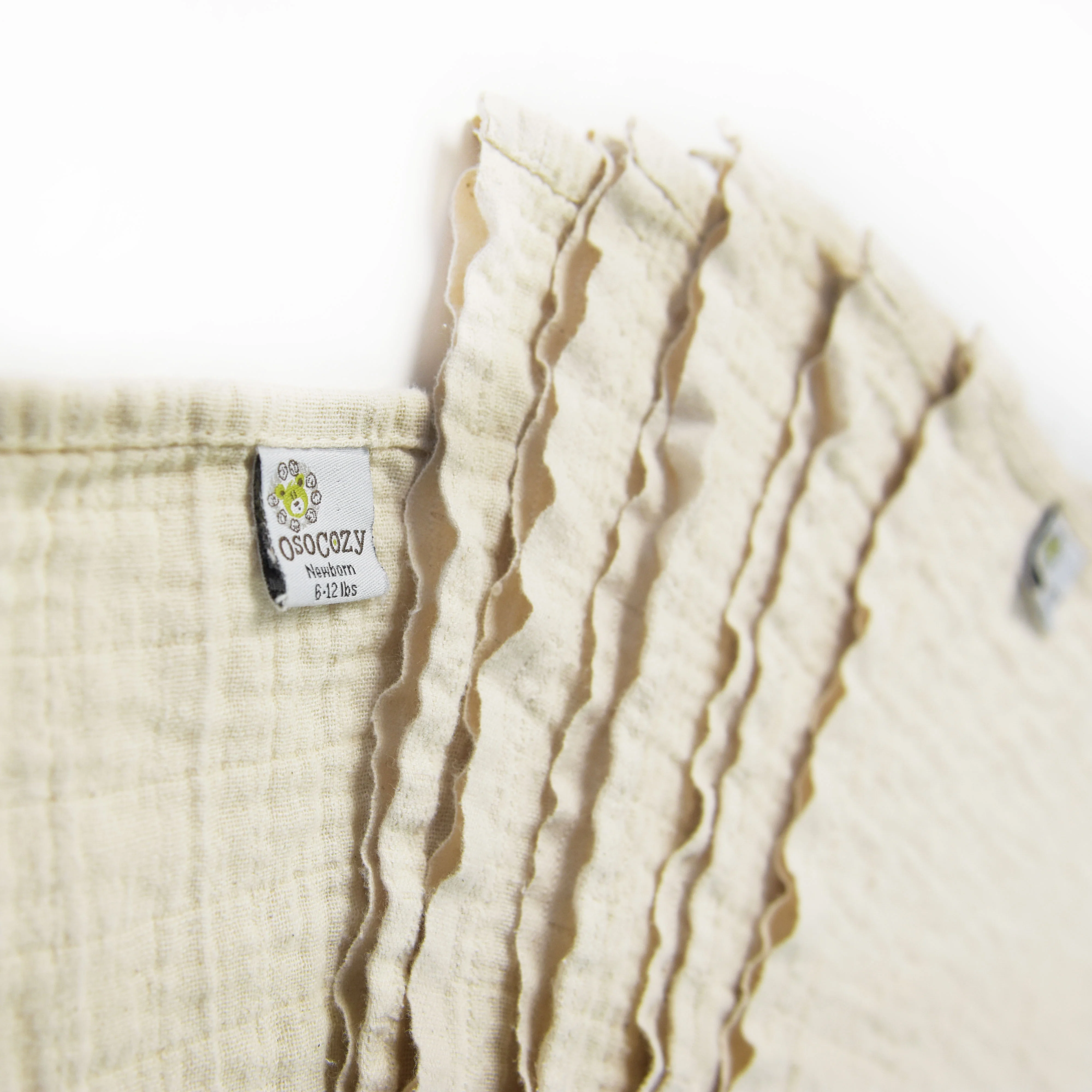OsoCozy Muslin Flat Organic Cloth Diapers (6 Pack) - Image 4