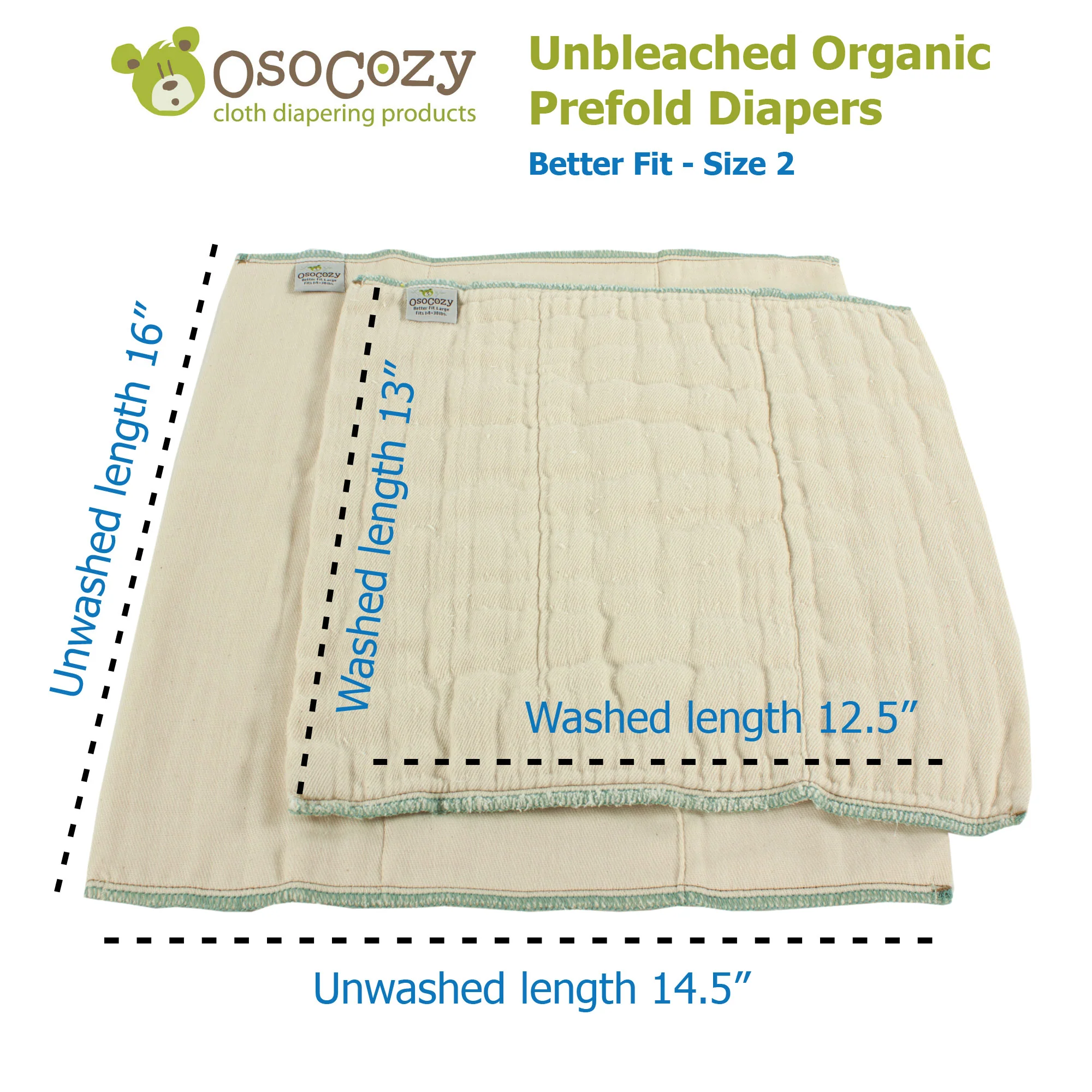 Osocozy Organic Prefolds - 6 packs - Image 5