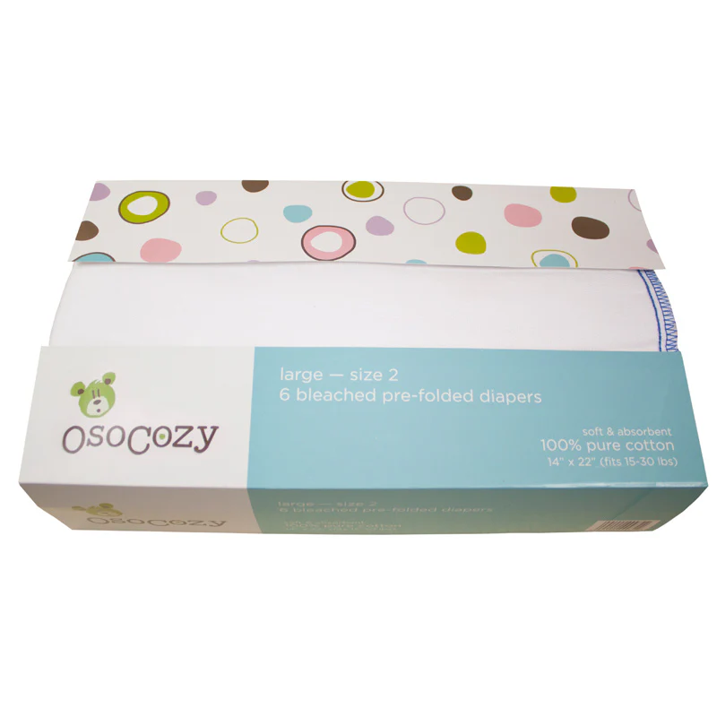 OsoCozy Prefolds Bleached (6 pk) - Image 3