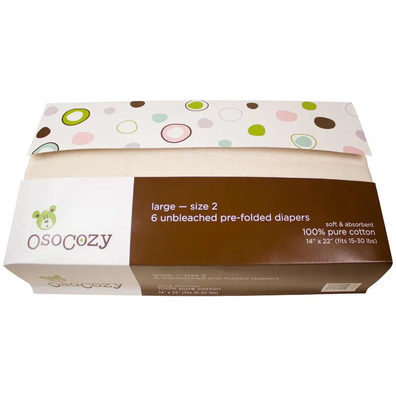 OsoCozy Prefolds Unbleached (6pk) - Image 3