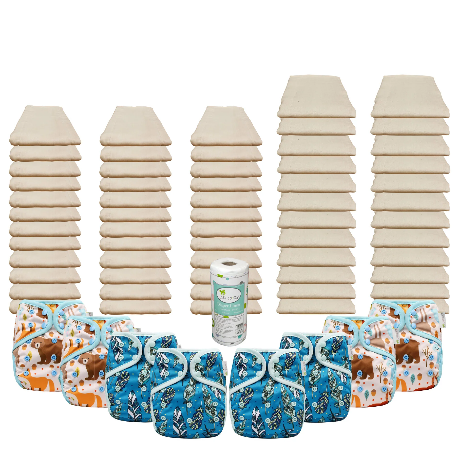 Unbleached Basic Prefold Diaper Packages with OsoCozy One Sized Covers - Image 3