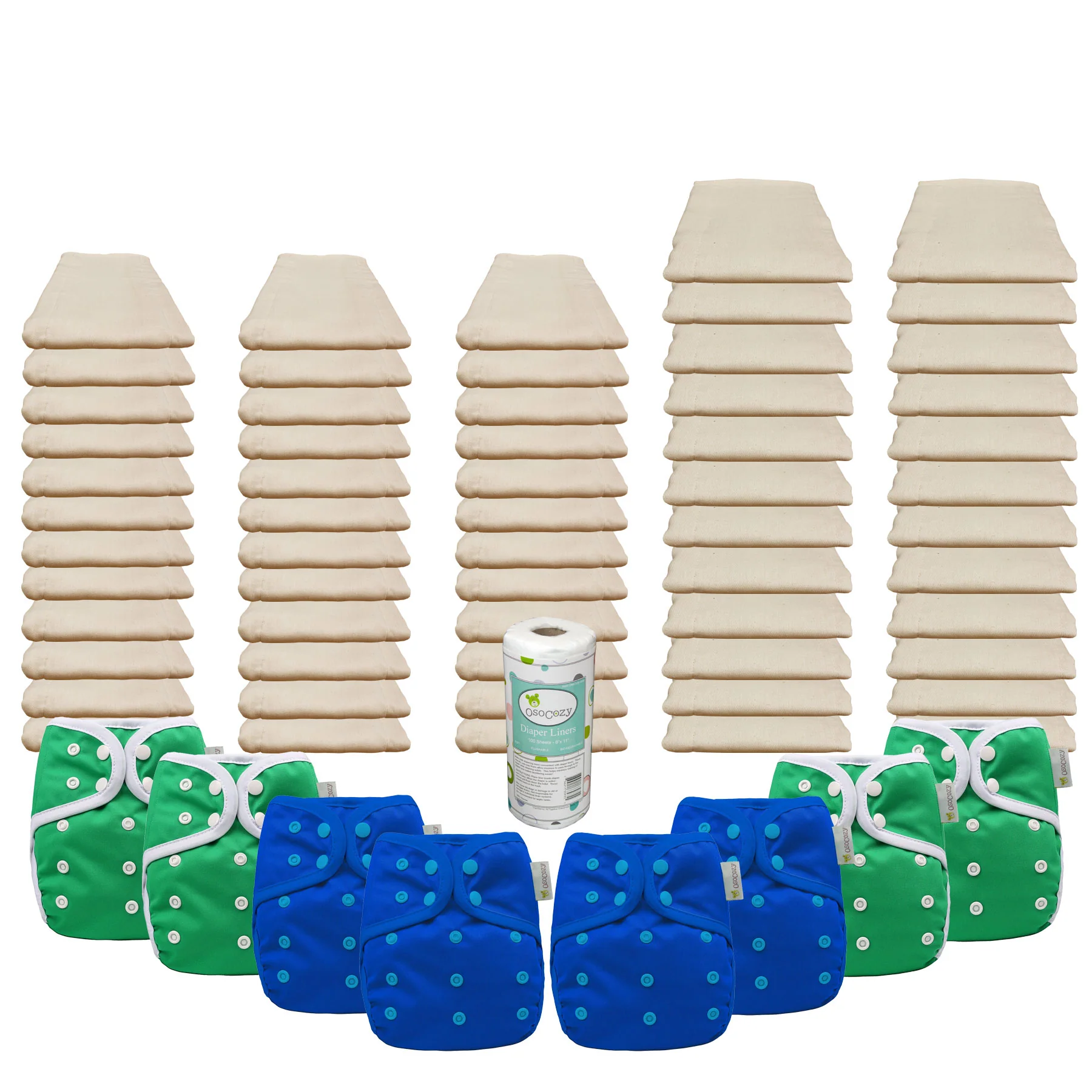 Unbleached Basic Prefold Diaper Packages with OsoCozy One Sized Covers - Image 4