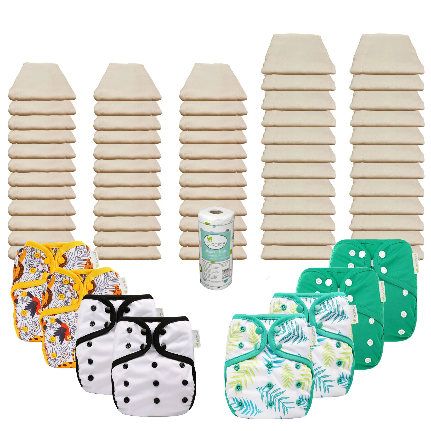 Unbleached Basic Prefold Diaper Packages with OsoCozy One Sized Covers - Image 8