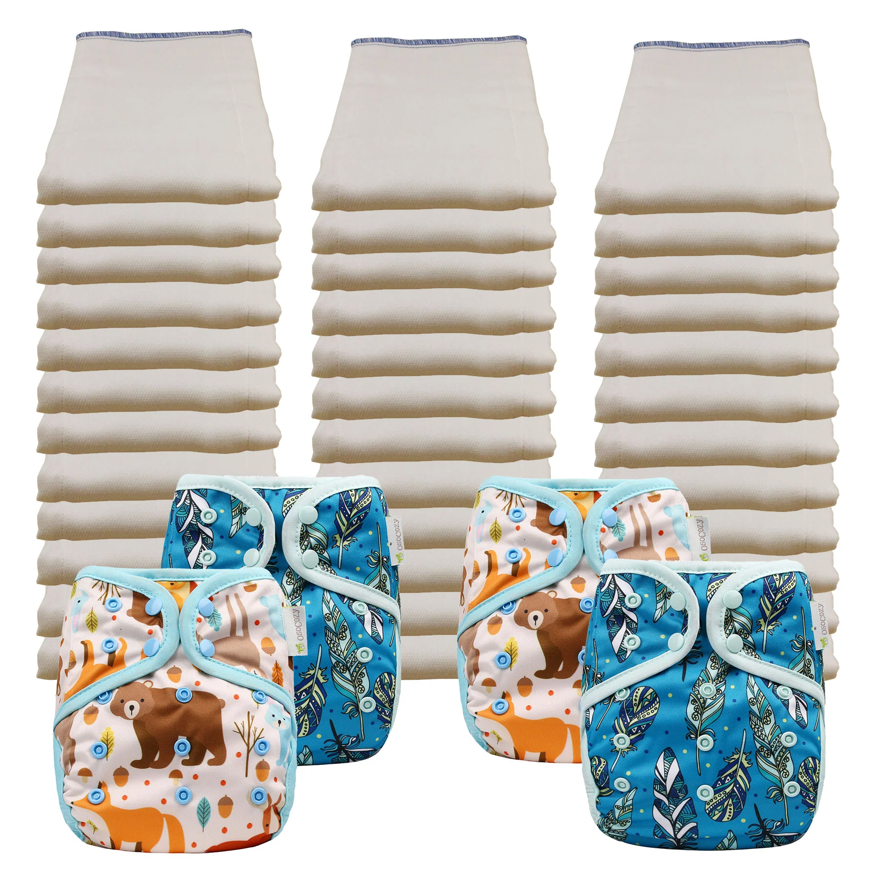 Unbleached Economy Prefold Diaper Packages with OsoCozy One Size Covers - Image 11