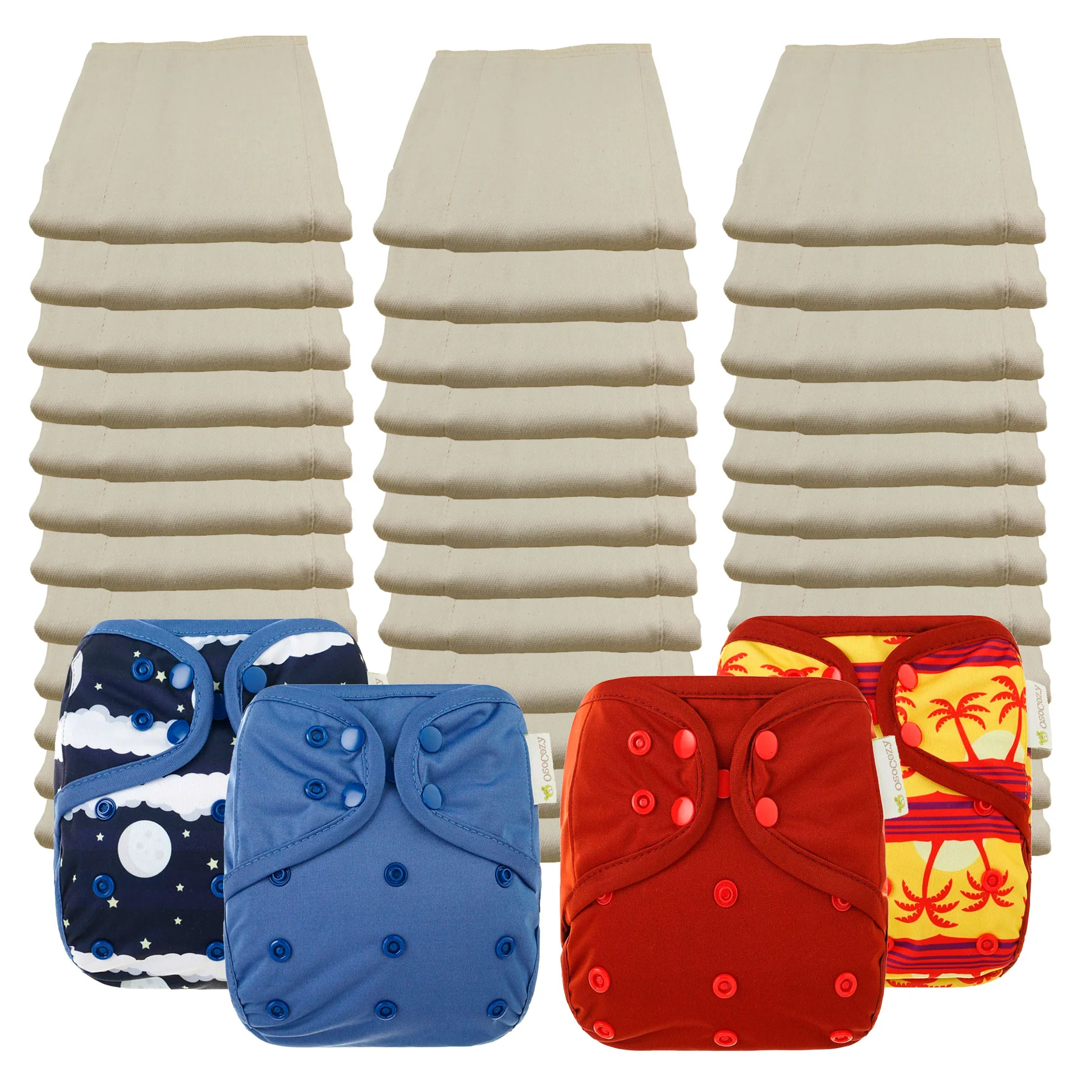 Unbleached Economy Prefold Diaper Packages with OsoCozy One Size Covers - Image 15