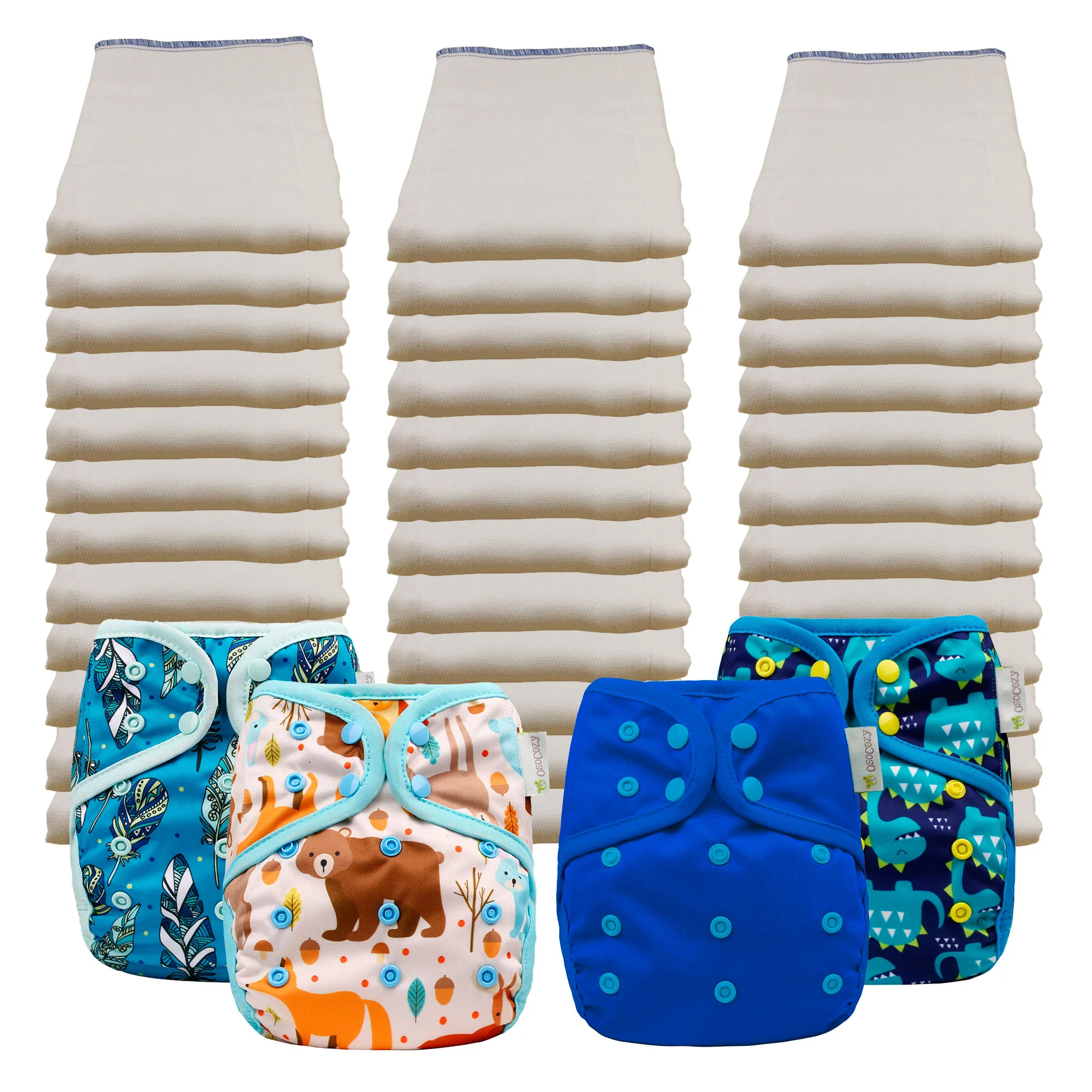 Unbleached Economy Prefold Diaper Packages with OsoCozy One Size Covers - Image 3