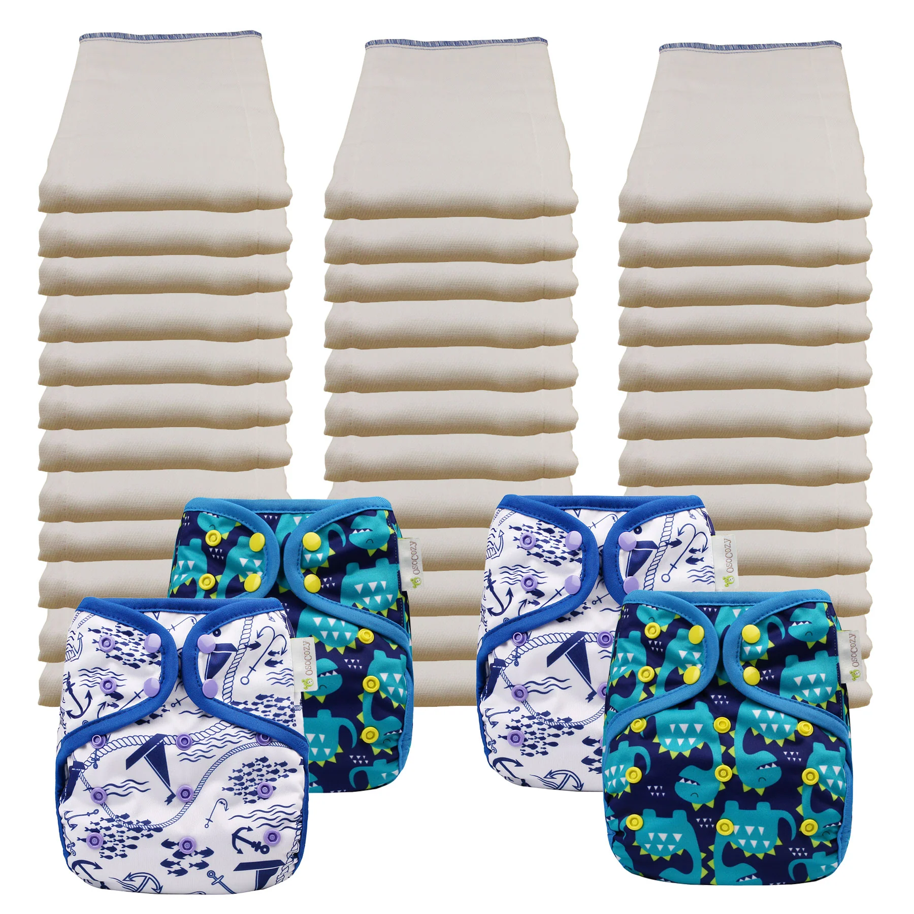 Unbleached Economy Prefold Diaper Packages with OsoCozy One Size Covers - Image 4