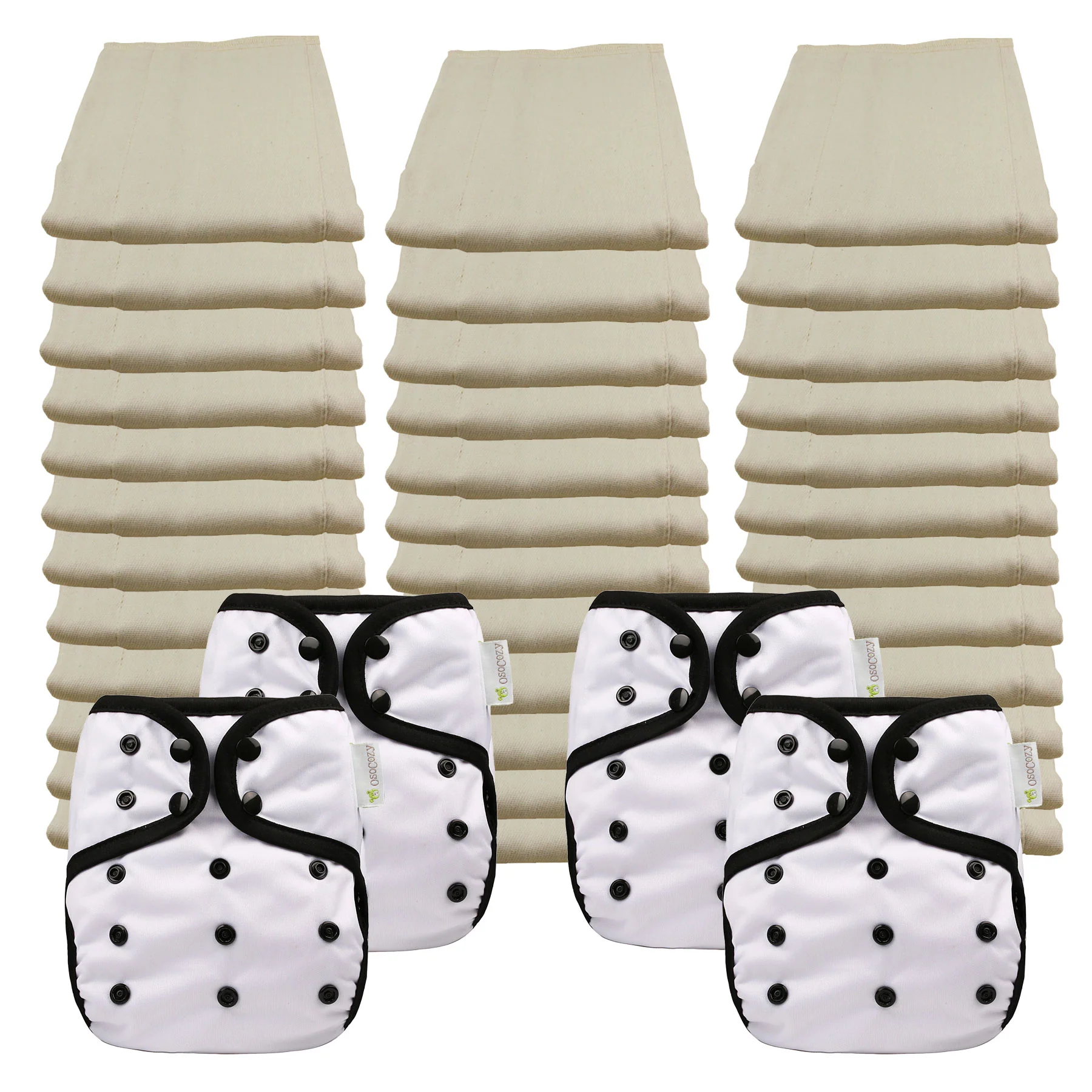 Unbleached Economy Prefold Diaper Packages with OsoCozy One Size Covers - Image 5