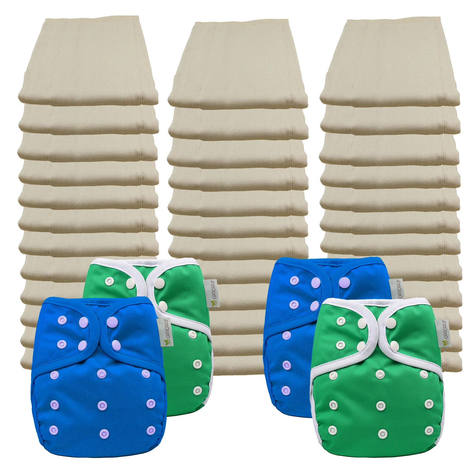 Unbleached Economy Prefold Diaper Packages with OsoCozy One Size Covers - Image 6