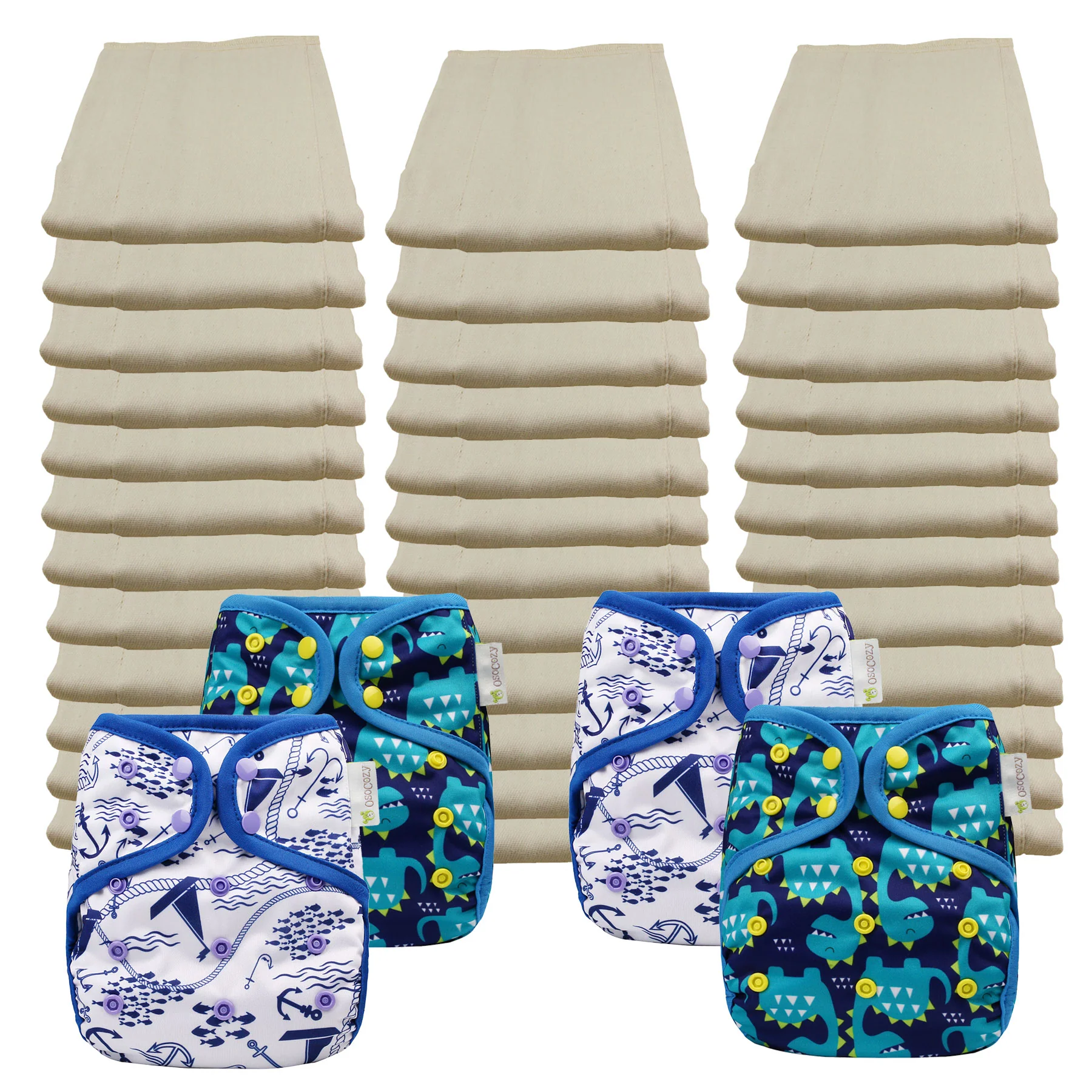 Unbleached Economy Prefold Diaper Packages with OsoCozy One Size Covers - Image 8