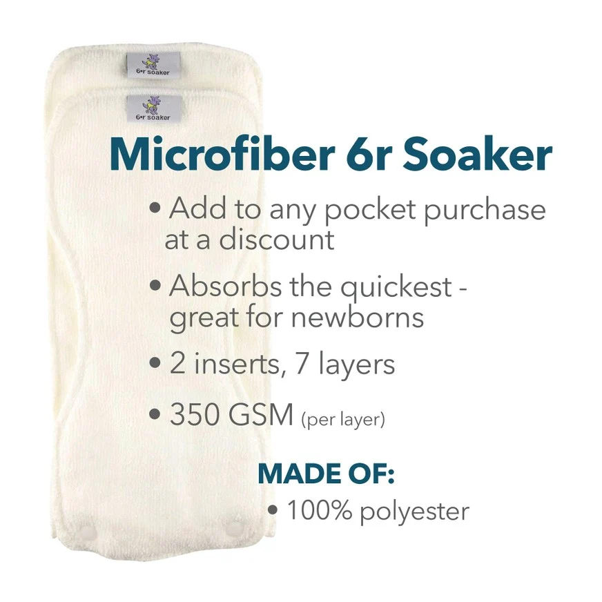 Rumparooz 6r Soaker Cloth Diaper Microfiber Inserts - Image 3