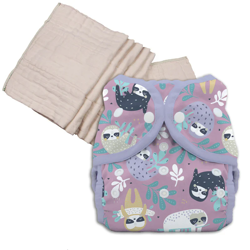Unbleached Prefold Trial Package with Thirsties Duo Covers - Image 3